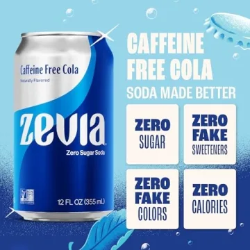 Zevia Zero Sugar Soda - Caffeine Free Cola, 24-Pack