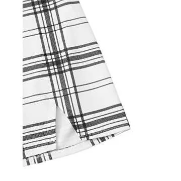 Verdusa Women's Split Hem Zipper Bodycon Mini Skirt Plaid White XS