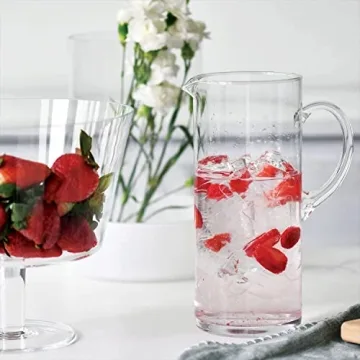 Krosno Elegant 44 oz Glass Pitcher for Juices and Water