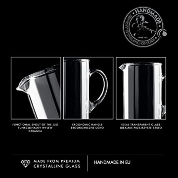 Krosno Elegant 44 oz Glass Pitcher for Juices and Water