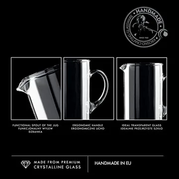 Krosno Elegant 44 oz Glass Pitcher for Juices and Water