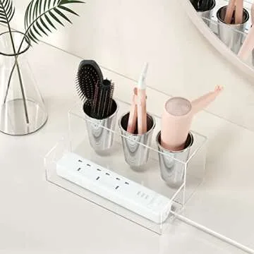 HBlife Clear Hair Tool Organizer for Bathroom Storage