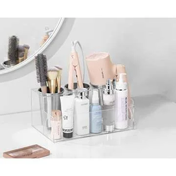 HBlife Clear Hair Tool Organizer for Bathroom Storage