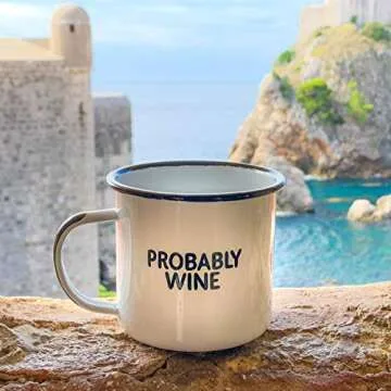 Swag Brewery PROBABLY WINE | Enamel Camp Coffee Mug | Funny Gift for Wine Lovers, Moms, Dads, Women,...