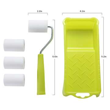 Paint Roller 2 Inch,High-Density Foam Roller with Frame,Tray,Mini Paint Roller Refills, Small Sponge...