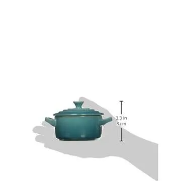 Le Creuset Stoneware Set of 4 Mini Cocottes with Cookbook, 8 oz. each, Caribbean