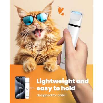 oneisall 2 Speed Paw Trimmer with 3 Blades, Rechargeable Cordless Cat Paw Trimmer Pet Paw Trimmer, Low Noise Cat Hair Trimmer for Dog Cat Pet's Hair Around Paws, Eyes, Ears, Face, Rump