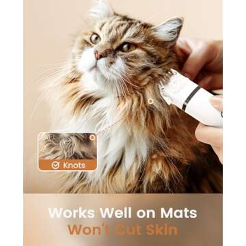 oneisall 2 Speed Paw Trimmer with 3 Blades, Rechargeable Cordless Cat Paw Trimmer Pet Paw Trimmer, Low Noise Cat Hair Trimmer for Dog Cat Pet's Hair Around Paws, Eyes, Ears, Face, Rump