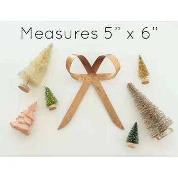 Elegant Brass Christmas Bow Ornament with Clip for Holiday Decor