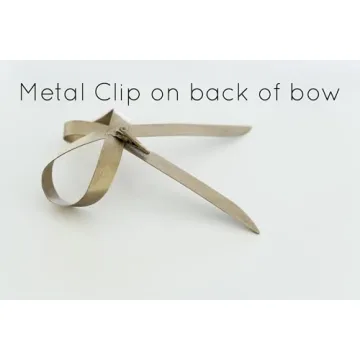 Elegant Brass Christmas Bow Ornament with Clip for Holiday Decor