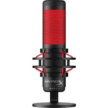 Newest HyperX - QuadCast USB Multi-Pattern Electret Condenser Microphone | 2020 Edition | for PS4, PC and Mac | Pop Filter | Anti-Vibration Shock Mount | | Red - Black | with KWALICABLE Bundle