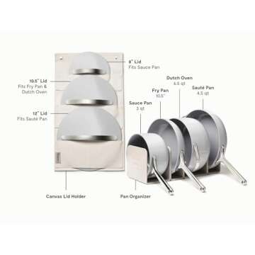 Caraway Deluxe Nonstick Ceramic Cookware Set (16 Piece) Pots, Frying Pans, Lids and Kitchen Storage ...