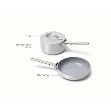 Caraway Deluxe Nonstick Ceramic Cookware Set (16 Piece) Pots, Frying Pans, Lids and Kitchen Storage - PFAS & PFOA Free - Oven Safe Ceramic Pan Set & Compatible with All Stovetops - Gray