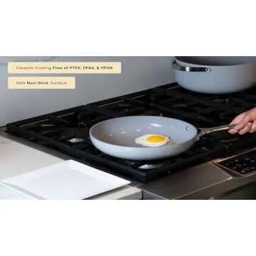 Caraway Deluxe Nonstick Ceramic Cookware Set (16 Piece) Pots, Frying Pans, Lids and Kitchen Storage - PFAS & PFOA Free - Oven Safe Ceramic Pan Set & Compatible with All Stovetops - Gray