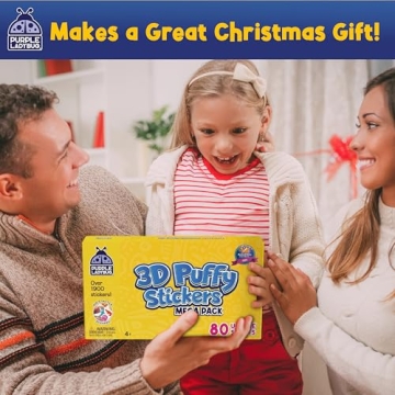 Purple Ladybug 1900 Small Puffy Stickers for Kids Ages 4-8 - 80 Assorted Sheets