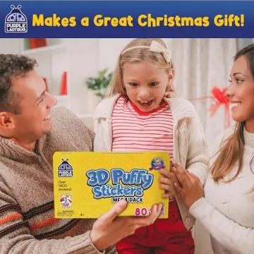 Purple Ladybug 1900 Small Puffy Stickers for Kids Ages 4-8 - 80 Assorted Sheets