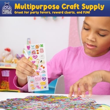 Purple Ladybug 1900 Small Puffy Stickers for Kids Ages 4-8 - 80 Assorted Sheets