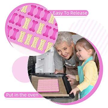 2 PCS Mini Silicone Molds, Dog Treat Molds,106 Cavity Dog Bone Mold 69 Cavity Paw Silicone Mold for Baking Biscuits, Cookie, Candy, Chocolate, Jelly Pet Dog Treats Mold (Mini Dog Bone+Dog Paw)