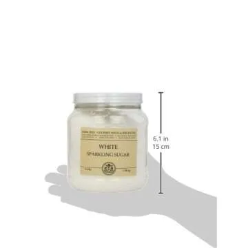 India Tree Sparkling White Sugar, 3.4 Pound Jar, Shimmery Sugar Sprinkles for Baking, Coffee and Decorating