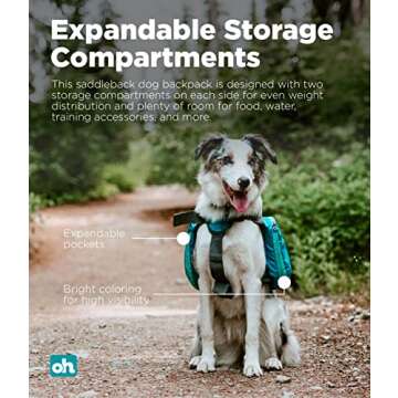Outward Hound DayPak Blue Dog Saddleback Backpack, Medium