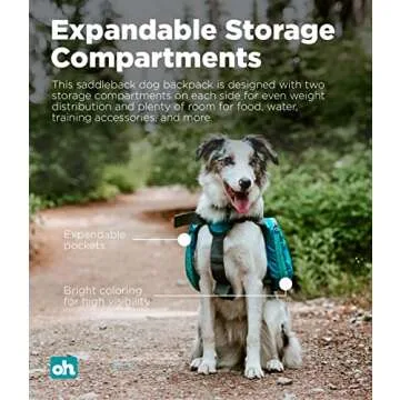 Outward Hound DayPak Blue Dog Saddleback Backpack, Medium