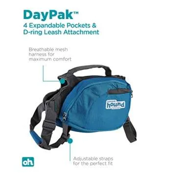 Outward Hound DayPak Blue Dog Saddleback Backpack, Medium