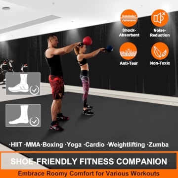 anngrowy Extra-Large Exercise Mat for Home Workouts