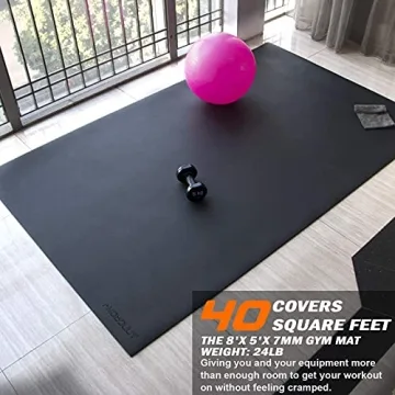 anngrowy Extra-Large Exercise Mat for Home Workouts