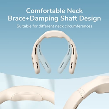 JISULIFE Bladeless Neck Fan - 3+1 Speeds, USB Rechargeable