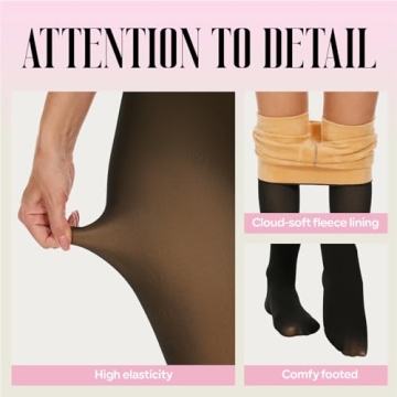 JS LifeStyle Women's Fleece Lined Tights Perfect for Winter