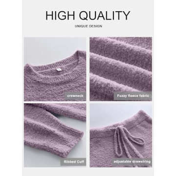 ANRABESS Women's Cozy Fleece Pajama Set for Fall Winter