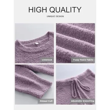 ANRABESS Women's Cozy Fleece Pajama Set for Fall Winter