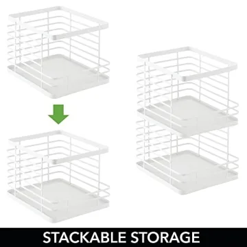 mDesign Stacking Wire Baskets for Pantry Storage Solutions