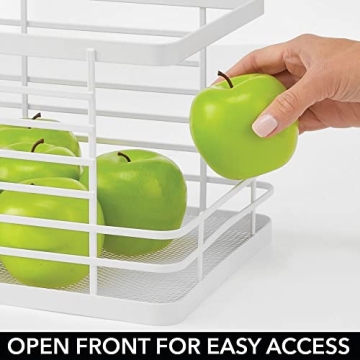 mDesign Stacking Wire Baskets for Pantry Storage Solutions