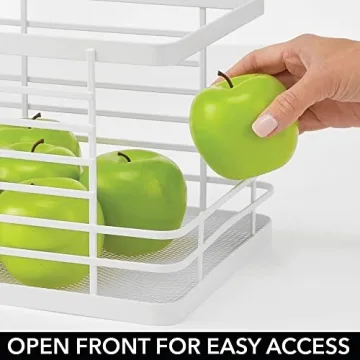 mDesign Stacking Wire Baskets for Pantry Storage Solutions