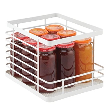 mDesign Stacking Wire Baskets for Pantry Storage Solutions