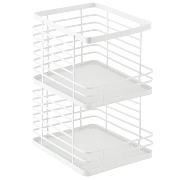 mDesign Stacking Wire Baskets for Pantry Storage Solutions