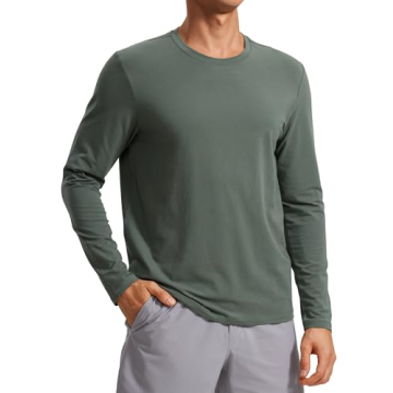 CRZ YOGA Pima Cotton Long Sleeve Shirt - Stylish & Versatile Comfort Tops for Men