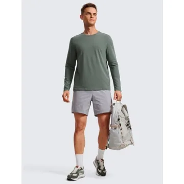 CRZ YOGA Pima Cotton Long Sleeve Shirts for Men