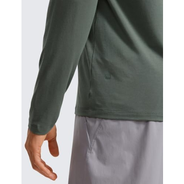 CRZ YOGA Pima Cotton Long Sleeve Shirts for Men