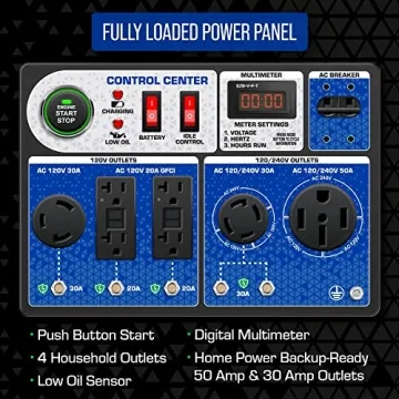 DuroMax XP12000HX Dual Fuel Generator - 12000 Watt Power