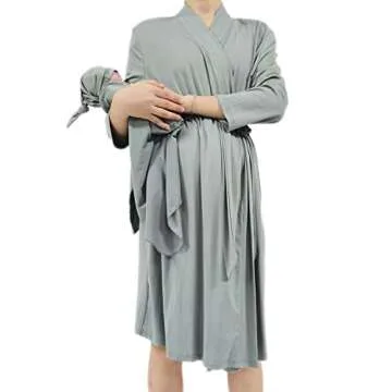 SUFEINI Maternity Robes with Matching Swaddle Blanket Set