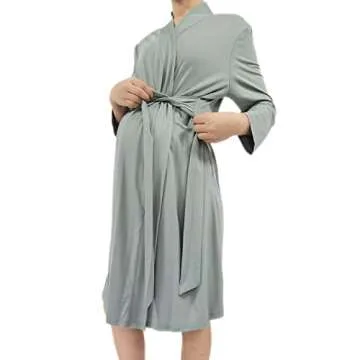 SUFEINI Maternity Robes with Matching Swaddle Blanket Set