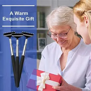 (3-Pack) Black Telescopic Back Scratcher, ELASO Portable Extendable Stainless Steel Back Scratchers for Men Women with Beautiful Carry Bag