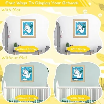 3-Pack Kids Woodgrain Art Frames for Creativity Display