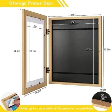 3-Pack Kids Woodgrain Art Frames for Creativity Display