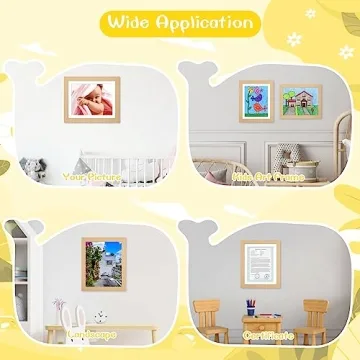 3-Pack Kids Woodgrain Art Frames for Creativity Display