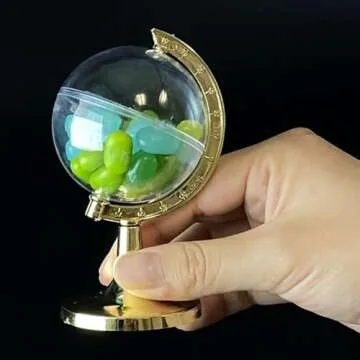 24 Fillable Mini Gold Globe Party Favors for Events