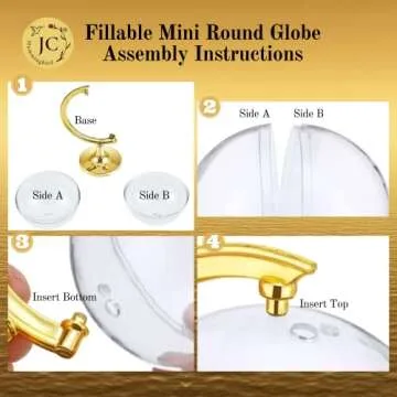 24 Fillable Mini Gold Globe Party Favors for Events