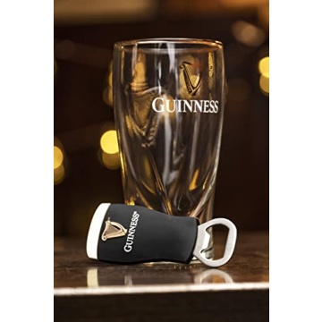 Guinness Embossed Glass & Magnet Bottle Opener